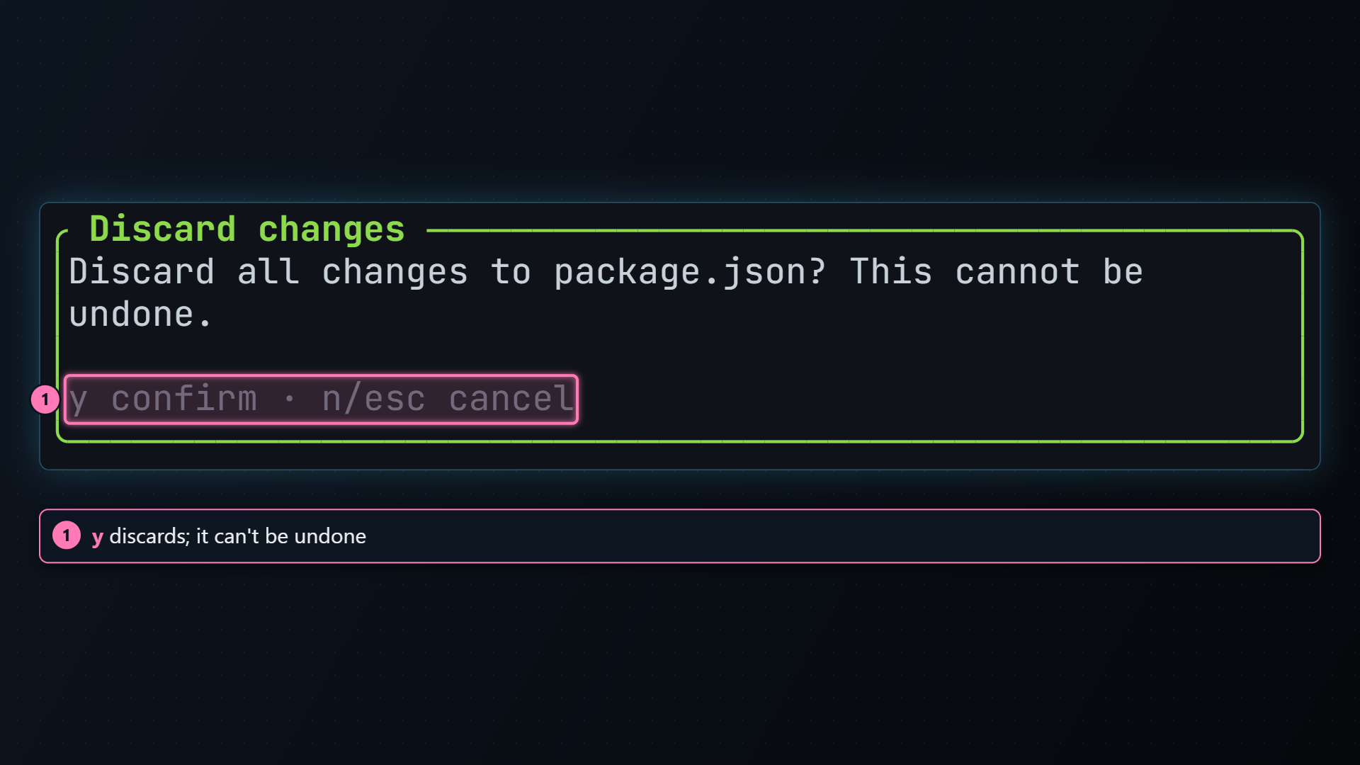 The Discard changes confirmation dialog